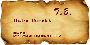 Thaler Benedek névjegykártya